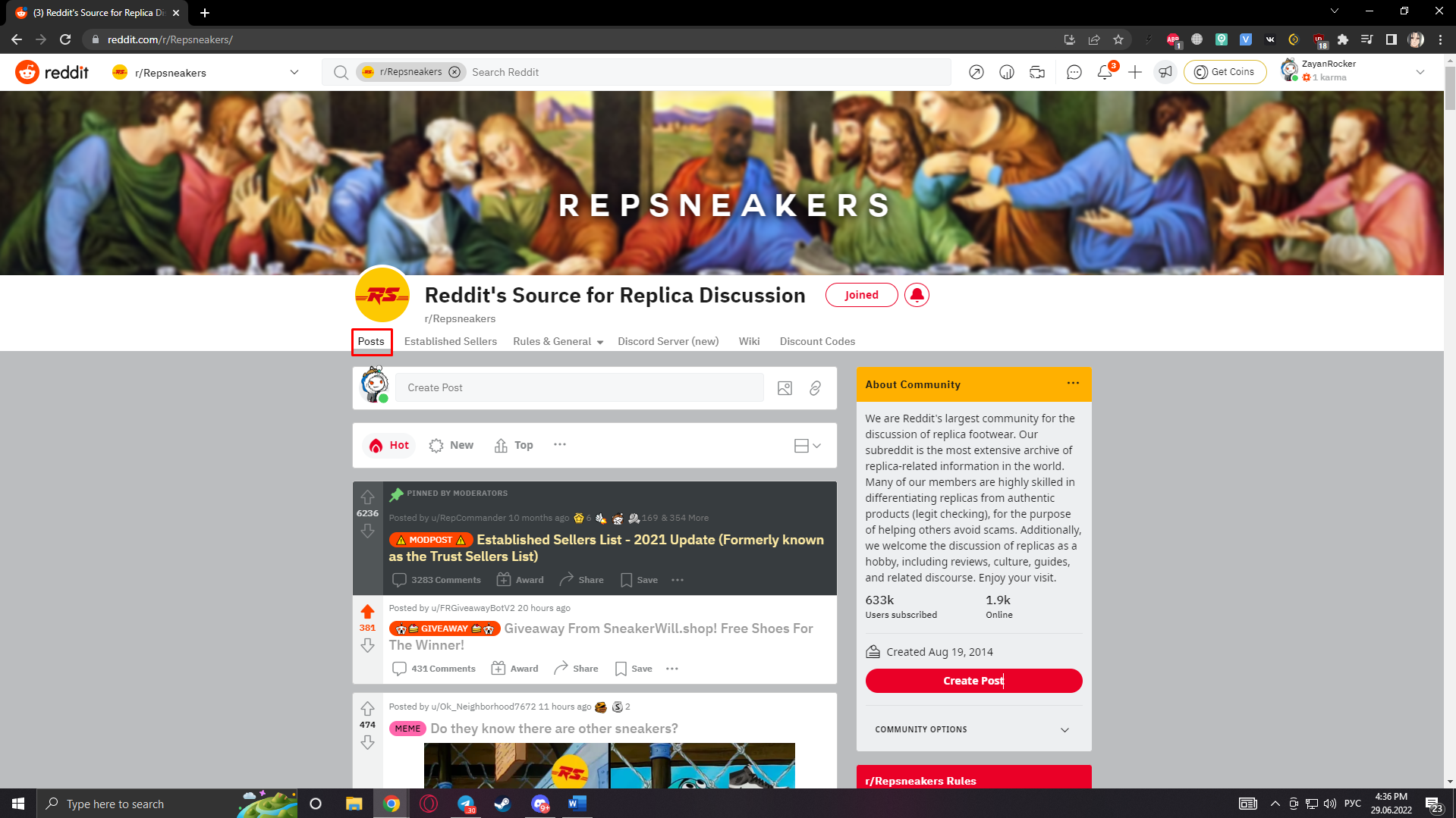 Reddit Post Tab