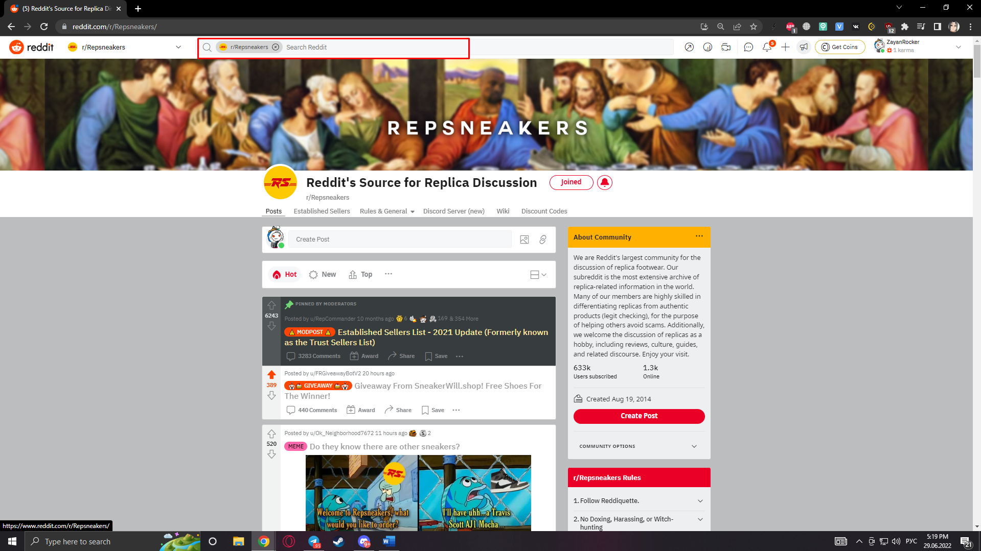 Reddit Search Bar